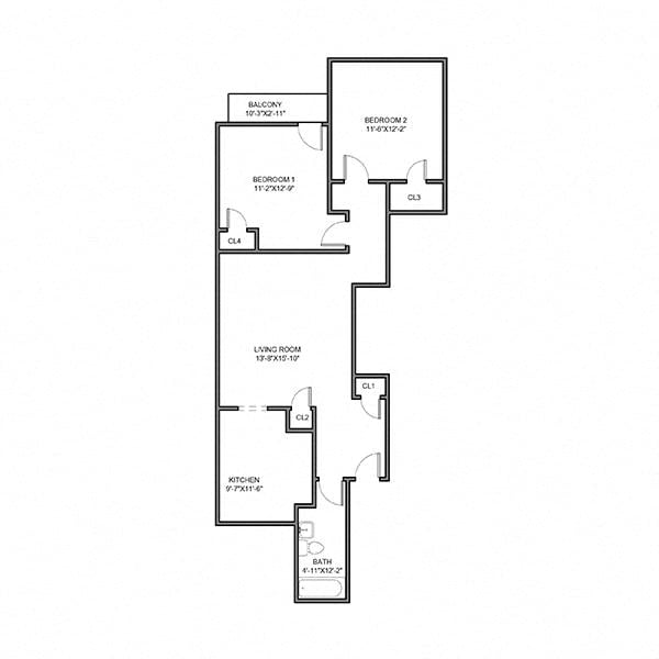 312|314|320 McKee- 2 Bedroom (775SF) | University Commons at McKee Pl
